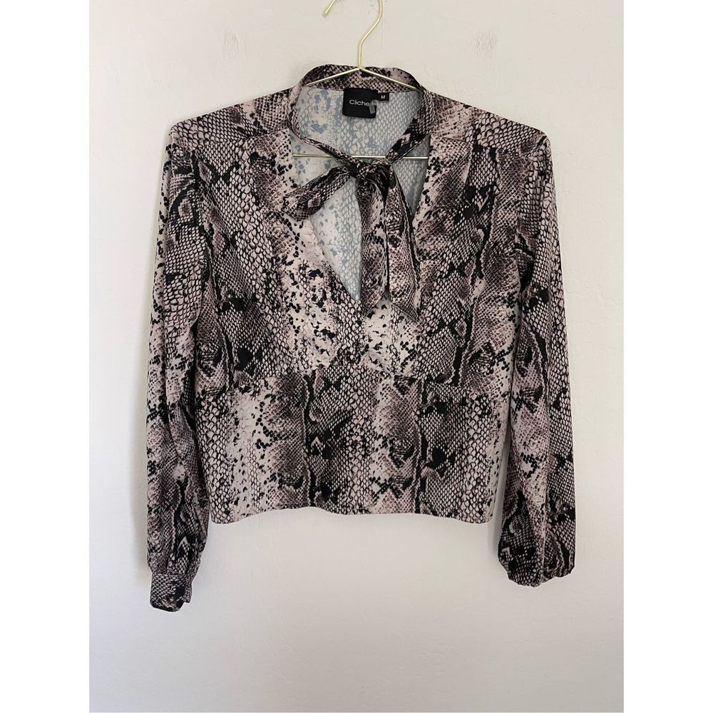 CLICHÉ Snakeskin Cropped Top Size Medium